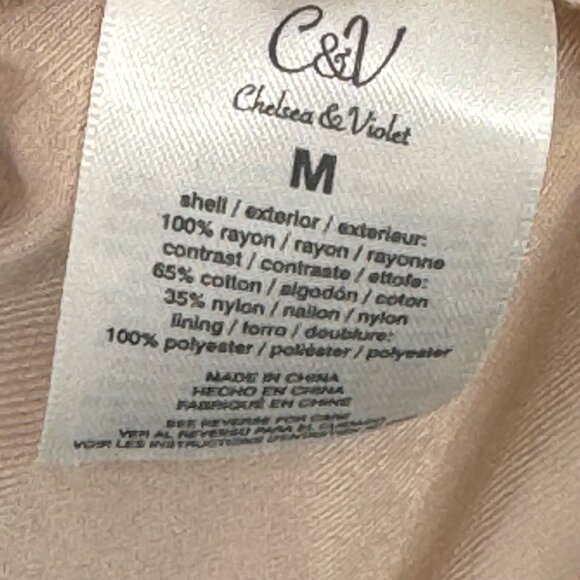 Chelsea & Violet Boho Lace Button-Front Dress Beige crinkle size medium womens - Picture 3 of 9